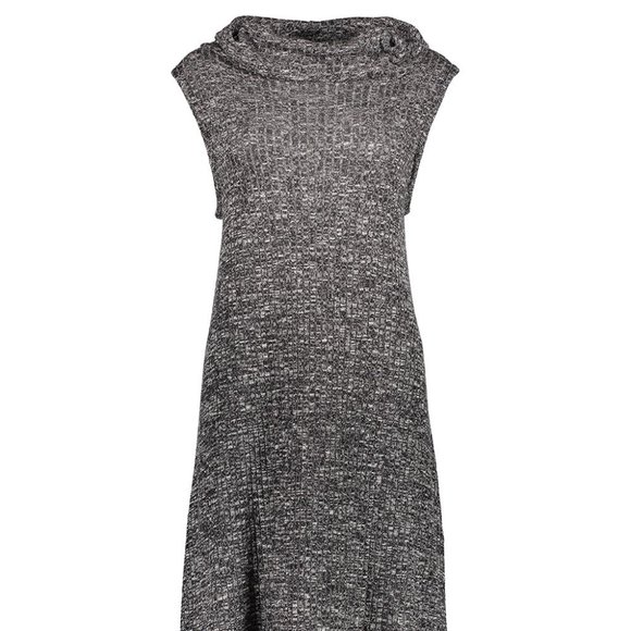 NWT Black Ribbed Cowl Neck Hacci Dress - Medium - Picture 1 of 6